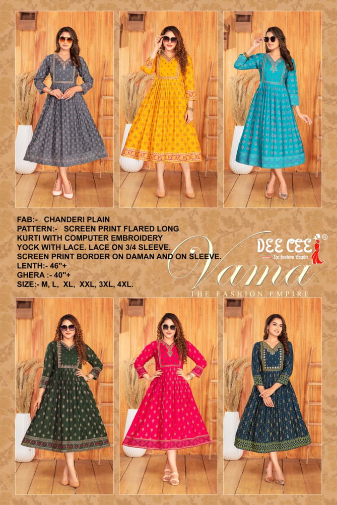 Vama By Deecee Long Flared Printed Kurtis Wholesale Shop In Surat